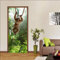 JIANXIQT Türtapete Selbstklebend Türposter,Zitat Wall Sticker 3D-Wald Tier AFFE Tür Aufkleber Natürliche Landschaft Abstrakte Kunst Aufkleber Für'S Baby Kinderzimmer Dekoration, 90 X 200