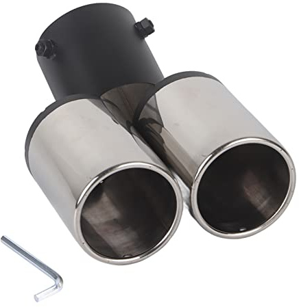 Endrohrschalldämpfer mit zwei Auspuffen, Universal Car Round Mouth-Endrohrschalldämpfer mit gebogenem Auslass