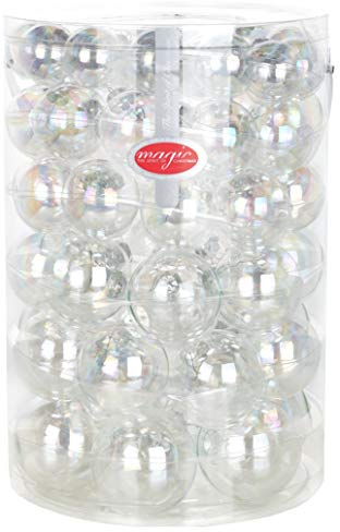 Inge-glas Kugeldose 60tlg Weihnachtskugeln Kugelbox Farben Baumschmuck Kugeln (Irisierend, 60-Teilig)