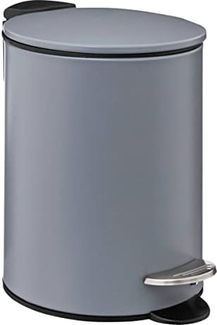 Five - Poubelle de salle de bain en métal Gris Soft Close 3 L