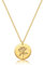 Mevecco Halskette mit Geburtsblumen-Anhänger, 18 Karat Gold, graviert, personalisierbar, mit Blumenanhänger, zierliche Lilie, Monats-Blumenscheibe, Charm, handgestempelte Blumenscheibe, Halskette,