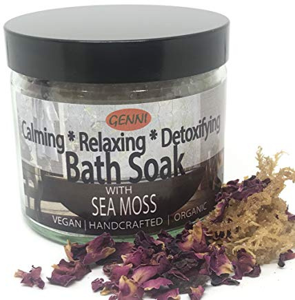 Bath SOAK with Salts Sea Moss Rose Petals and Essential Oils Detoxify*Relaxing*Calming | Vegan Friendly | Premium Bath Soak and Spa