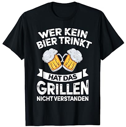 Grillen Tshirt Für Männer Lustig Barbeque Grillschürze BBQ T-Shirt