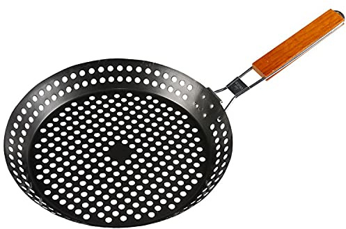 Master Grill MG249 Grillpfanne zum fettfreien Grillen Antihaftschicht Lochpfanne 30cm Durchmesser