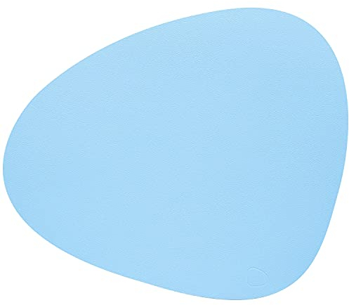 LindDNA Curve Glasuntersetzer aus Nupo Leder in der Farbe Cool Blue, Maße: 11cm x 13cm, 991145