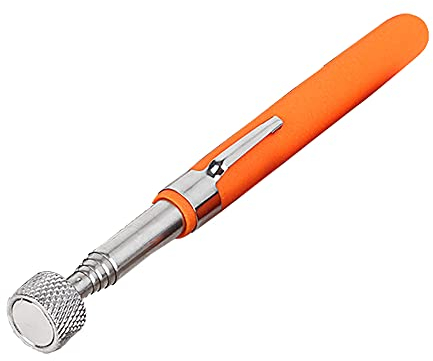 KAV Pen Style Telescopic Magnetic Pick Up Tool | Sweeper for Collecting Metal Nuts, Bolts, Screws, Keys, Coins up to 10 lbs and Extend 660mm - Orange
