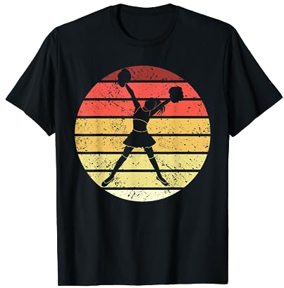 Retro Cheerleader Pom Poms Cheerleading Outfit für Mädchen T-Shirt