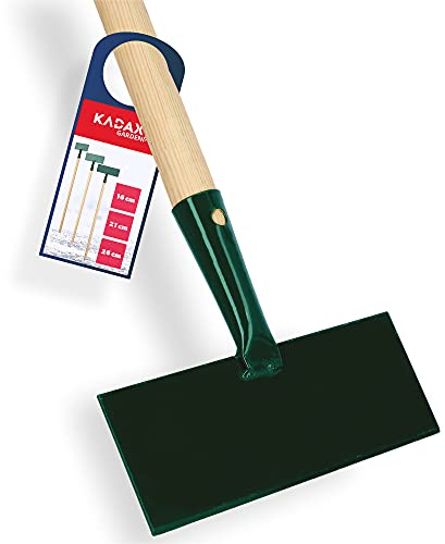 KADAX Eishacker aus verstärktem Stahl, Eisschaber mit langem Stiel aus Holz, Eisstößer, Eiskratzer, Bodenschaber für Garten, Eisscharre (Breite: 21 cm)