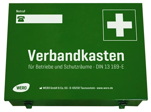 WERO Verbandkasten DIN 13169-E - Erste-Hilfe Koffer | für Betriebe und Schutzräume | aus Stahlblech