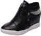 rismart Donna Zeppa Piattaforma Bootie Elegante Sneaker Scarpe SN15018(Nero Pelliccia,39 EU)