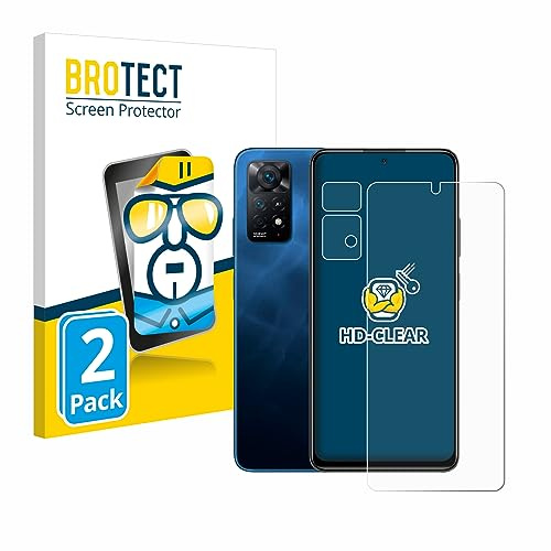 BROTECT (2 Stück Schutzfolie für Xiaomi Redmi Note 11 Pro 5G (Display+Kamera) Displayschutz Folie Made in Germany, Ultra-Klar
