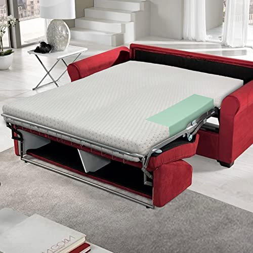 Flexinn Jolly - Materasso per Divano Letto 140x190 alto 12cm. Sfoderabile e lavabile in lavatrice. Adatto per camper, roulotte, brandine.