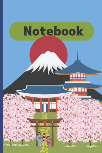 Mount Fuji Japan notebook: Mount Fuji Japan illustrated 6x9 notebook with blank lined 120 pages.