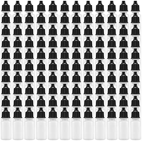 KOHAND 200 Pack 10ML Plastic Dropper Bottles, Translucent Squeezable Dropper Bottles with Caps, Refillable Empty Eye Dripper Bottle for Eye Drops, Essential Oils