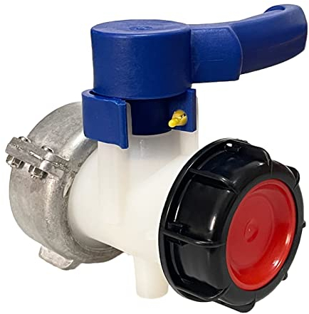 IBC Container Klappenhahn DN50 75mm zu S60x6, IBC Tank Adapter Auslass Regelventil 75mm IG auf S60x6 (60mm) AG, IBC Absperrhahn Auslaufhahn IBC Tank Zubehör für IBC Tank Container Wassertank