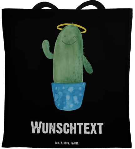 Mr. & Mrs. Panda Personalisierte Tragetasche Kaktus Heilig - Personalisierte Geschenke, Personalisierte Tasche, Kakteen, Personalisierter Beutel,