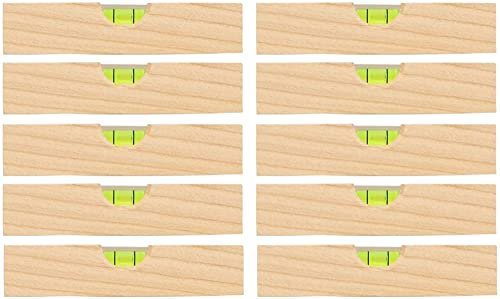 teemando® 10 X Marken Mini-Wasserwaage, 15 cm aus Eschenholz, Richtwaage mit Libelle