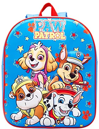 Paw Patrol Backpack Chase Marshall Rubble Blue 3D EVA Childrens Pre-School Bag