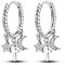 NARMO Dangel Hoop Ohrringe 925 Sterling Silber Stern und Mond Hoop Ohrringe für Frauen Dangel Drop Ohrringe Schmuck Geschenke