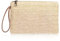 Molain Pochette en Paille pour Femme - Style Bohème - Sac de Plage Tissé - Sac à Main de Mer à Fermeture Éclair - pour Femme et Fille, Beige, 24x16.5x2.4cm