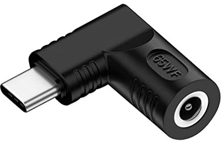 chenyang USB C 65W Stecker,DC Jack 5.5x2.5mm Eingang auf USB Typ C 90 Grad abgewinkelter Netzstecker Ladeadapter für Laptop Telefon
