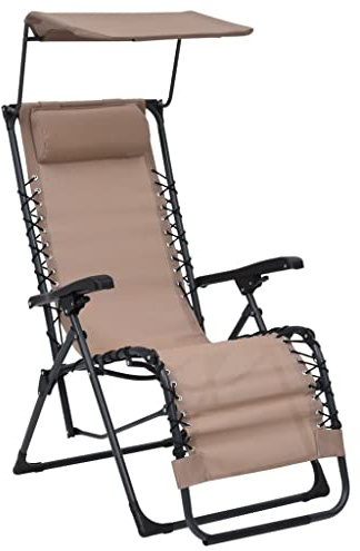 vidaXL Liegestuhl Klappbar Gartenstuhl Sonnenliege Relaxliege Gartenliege Strandliege Campingstuhl Relaxstuhl Klappstuhl Strandstuhl Textilene Taupe