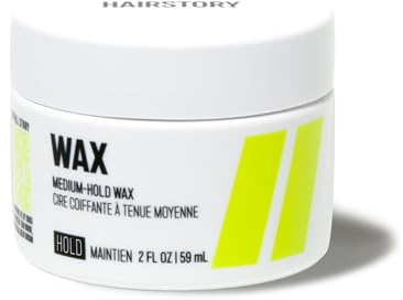 Hairstory Wax – Medium Hold Hair Styling Wax for All Hair Types, Pliable Flexible Hold, Defines Curls, Smooths Flyaways and Edges, Non-Sticky, 2 Fl Oz