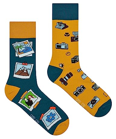 Spox Sox Casual Unisex - lustige, verrückte, bunte Socken für Damen und Herren, Gr. 44-46, Fotograf