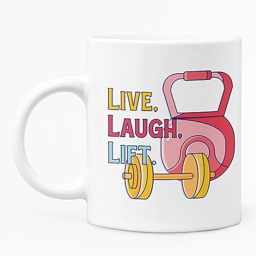 McMug - Live, Laugh, Lift - Gym Mug, Ceramic, 11fl.oz.
