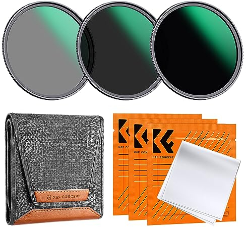 K&F Concept Nano-D 3Pack Filtros ND8+ND64+ND1000 Kit Filtro per Fotografia di Paesaggi per obiettivi 77mm