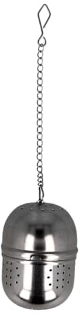 EUROHOME Teesieb aus rostfreiem Edelstahl - Tee Ei mit langer Kette und feinem Sieb - Teeei 4 x 5,5 cm und Kette 11 cm - Teesieb für losen Tee oder Kräuter - Spülmaschinengeeigneter Teefilter