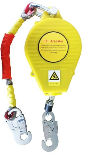 Höhensicherungsgerät, Fallschutz Absturzsicherung Einziehbar, Sicherheitsgurt mit Automatischer Sperrfunktion für Arbeiten in der Höhe, Maximale Belastung 150kg(Color:Yellow,Size:3m)