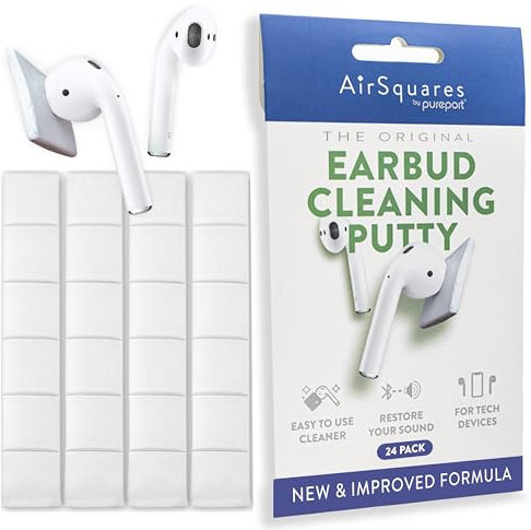 Earbud Cleaning Putty - Cleaner Kit, Remove Wax, Dirt & Gunk from Speaker Grille & Other Surfaces of Headphones Airpod Airpords Pro Charging Cases (24 Pack)