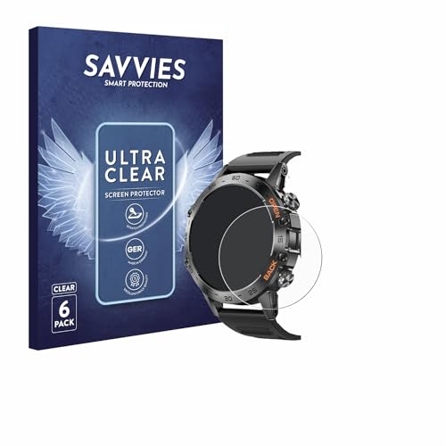 savvies Protector Pantalla para Lemfo Smartwatch 1.39 (6 Unidades) Película Ultra Transparente