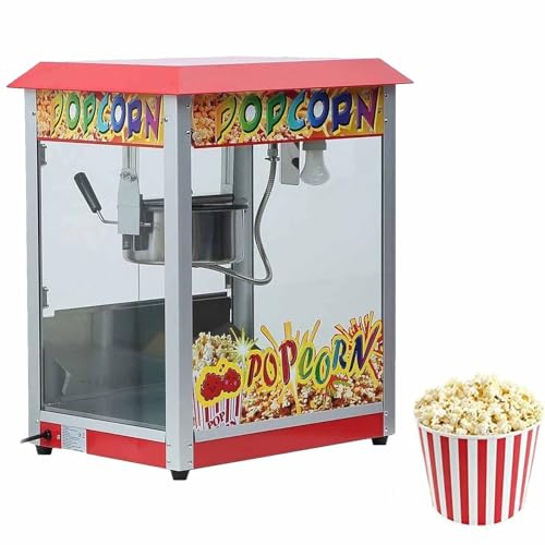 DDZJTPP Popcorn Machine,Kids Popcorn Maker Machine,Mini Cinema Style Popcorn Popper,1300W Popcorn Making Kit,With Tempered Glass Cover & Non-Stick Coating