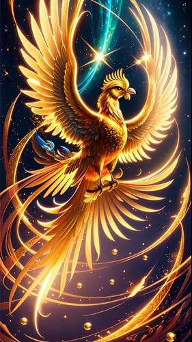 ZHUMUTO Diamond Painting Groß XXL Bilder Set Erwachsene,40x70 cm Phönix D,5D Diamant Painting Bilder Erwachsene mit Zubehör Stift Für Wohnzimmer Dekoration