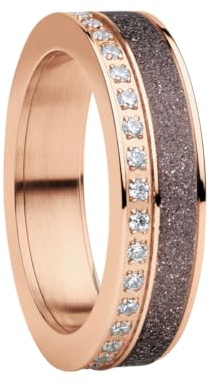 BERING Arctic Symphony Collection Dordogne 6 - Anello da donna in acciaio inox, finitura lucida, color oro rosa