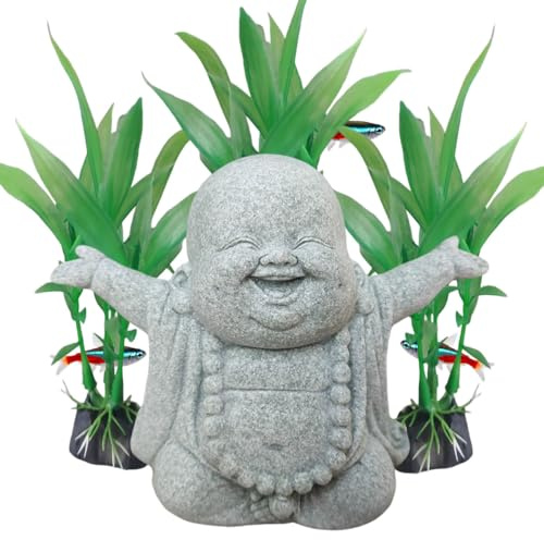 livelyfish Buddha-Dekoration für Aquarium, asiatischer Stein, Buddha-Figuren für Aquarium, Zen-Garten, Aquarium, Dekoration, Mini-Stein, Buddha, Zen, Gartenskulpturen, Dekoration, Geschenk, E