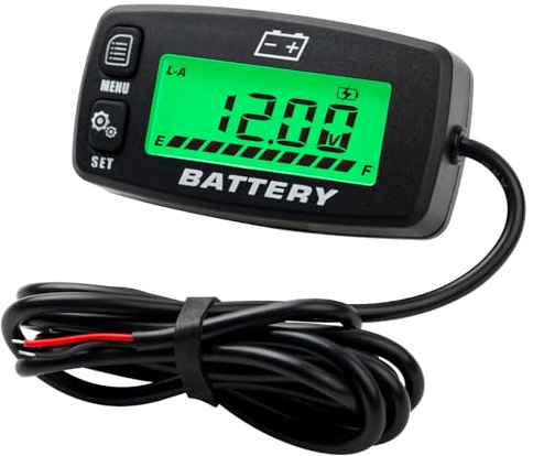 YOOREAL DC 12/24V 36/48V Batterie-Kapazitätsanzeige Spannungsmessgerät | Hoch- und Niederspannungswarnung, geeignet für Batterie Blei-Säure LiFePO4 Gel AGM, funktioniert auf Golf Cart Gabelstapler