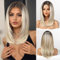 WOKESTAR Layered Straight Blond mit Hightlights Perücken für Frauen, hitzebeständige Perücke mit Fransen für den täglichen Gebrauch