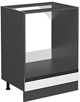 Vicco Oven housing cabinet Raul, White/Anthracite, WT Marble
