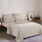 CHUFFED Leinen Bettlaken Leinen Baumwolle Bett Laken, Laken Atmungsaktive Bettwäsche für Bauernhäuser,Soft Washed Finish Bettlaken nur 1 Bett Laken (275cm x 275cm, Beige)