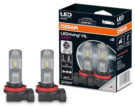 OSRAM LEDriving HL EASY ≜ H8/H11/H16, lámpara LED de luz de carretera y de cruce, blanco frío 6000K, no necesita accesorios, solo para uso todoterreno, sin ECE, 2 lámparas