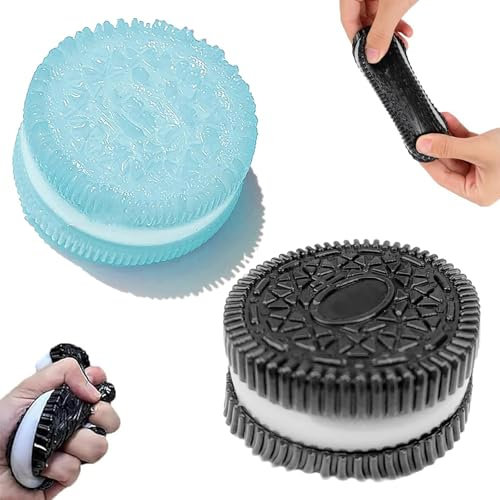 Fufu Lot de 2 jouets antistress ultra doux à presser pour adultes et enfants (bleu + noir)