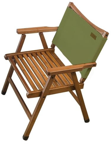 CLLXDZ Klappstuhl Camping Bambus, Tragbarer Schmink Stuhl, Platzsparender Klappsessel, Regiestühle, Klappbar for Wohnzimmer, Badezimmer, Schlafzimmer, Arbeitszimmer(Green)