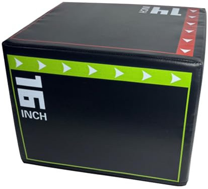 Jump Training Box, stoßfestes Training, Fitnessgerät, Produktgröße ca. 40 x 30 x 35 cm, High-Intensity Workout Tool Strength Agility Cardio, Farbe Schwarz/Grün