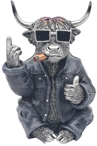 Lesser & Pavey Attitude Cheeky Highland Cow Decor Animal Figurine Large | Decorative Design, Beautiful Detailing, Freestanding Display, Ideal for Home and Office Decor, Thoughtful Gift Idea