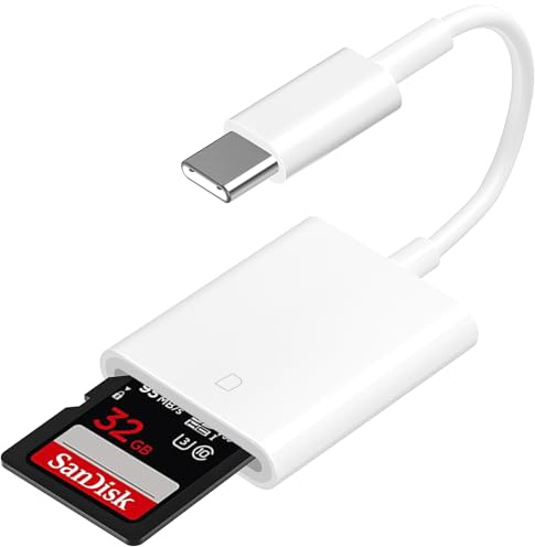 USB C SD Memory Card Reader, USB Type C to SD Card Adapter for iPhone 17 | SD Camera Adapter Trail Camera Viewer for iPhone 17 16 15 Pro Max 16 Plus iPad Pro MacBook Air/Pro Galaxy, Plug and Play