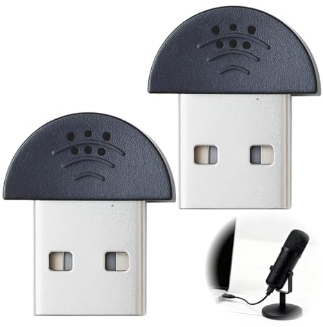 CanQuanSWZX 2PCS Mini Microphone USB 2.0 Omnidirectionnel à 360° pour PC, Micro USB de Haute Sensibilité pour Ordinateur, Micro pour PC et Enregistrement
