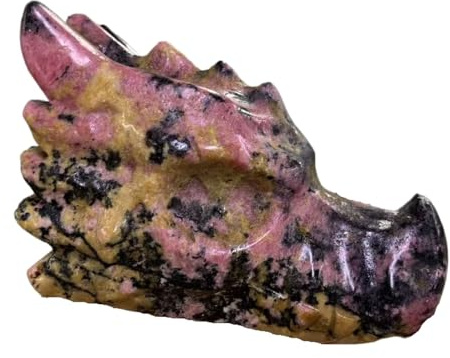 HUJWLBWF 1pc 800-900g Rose Stein Quarz Kristall Drachen Kopf Edelstein Hause Und Büro Dekoration Geschenk